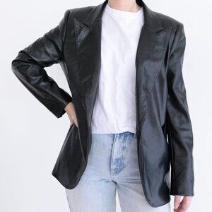 Generation Love New York Hudson Vegan Leather Black Single Button Blazer Xl